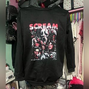 Black 'Scream' Graphic Crewneck Sweater
